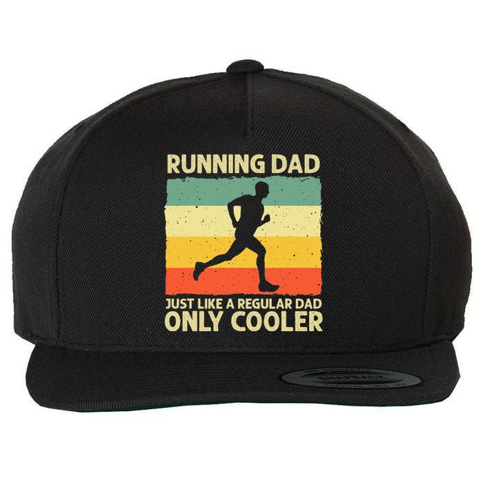 Funny Running For Men Dad Marathon Runner Coach Marathoner Wool Snapback Cap