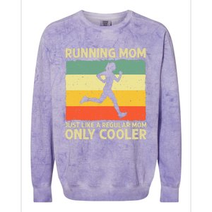 Funny Running For Women Mom Marathoner Runner Coach Racing Colorblast Crewneck Sweatshirt