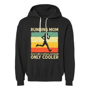 Funny Running For Women Mom Marathoner Runner Coach Racing Garment-Dyed Fleece Hoodie