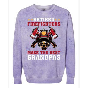 Funny Retired Firefighters Make The Best Grandpas Gift Colorblast Crewneck Sweatshirt