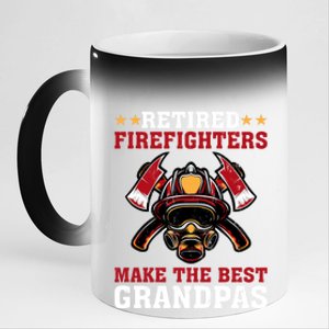 Funny Retired Firefighters Make The Best Grandpas Gift 11oz Black Color Changing Mug