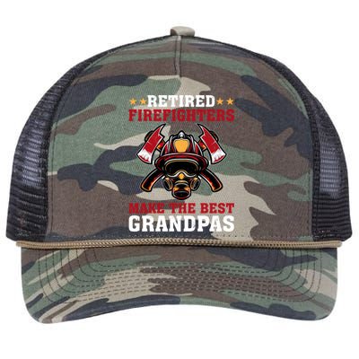 Funny Retired Firefighters Make The Best Grandpas Gift Retro Rope Trucker Hat Cap