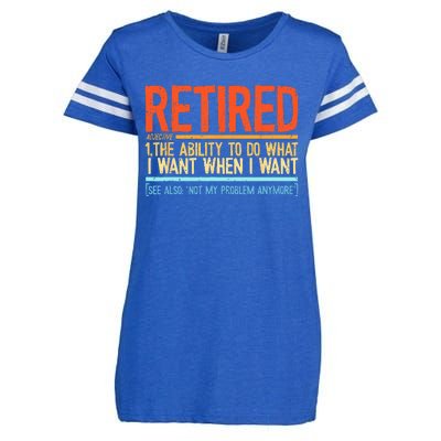 Funny Retired Funny Grandpa Funny Retirement Enza Ladies Jersey Football T-Shirt