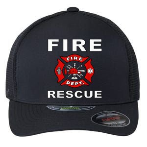 FIRE RESCUE FIRE FIGHTER FIREMAN Flexfit Unipanel Trucker Cap