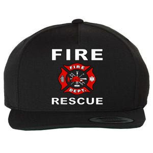 FIRE RESCUE FIRE FIGHTER FIREMAN Wool Snapback Cap