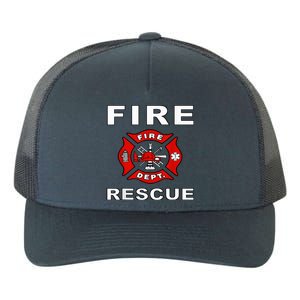 FIRE RESCUE FIRE FIGHTER FIREMAN Yupoong Adult 5-Panel Trucker Hat