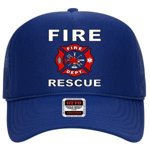 FIRE RESCUE FIRE FIGHTER FIREMAN High Crown Mesh Back Trucker Hat