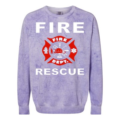 Fire Rescue Fire Fighter Fireman Colorblast Crewneck Sweatshirt