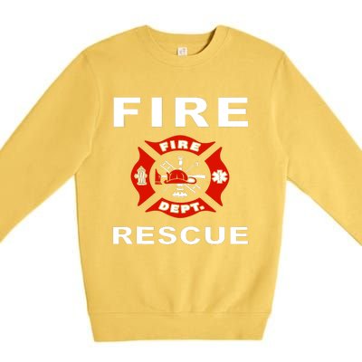 Fire Rescue Fire Fighter Fireman Premium Crewneck Sweatshirt