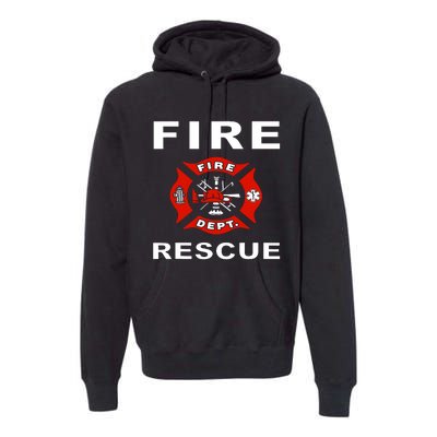 Fire Rescue Fire Fighter Fireman Premium Hoodie