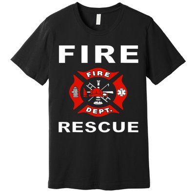 Fire Rescue Fire Fighter Fireman Premium T-Shirt