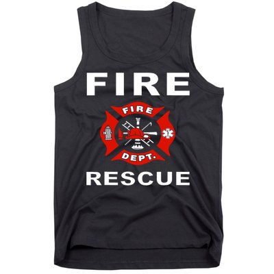 Fire Rescue Fire Fighter Fireman Tank Top