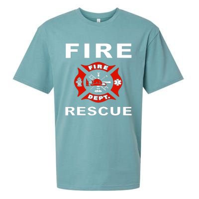 Fire Rescue Fire Fighter Fireman Sueded Cloud Jersey T-Shirt