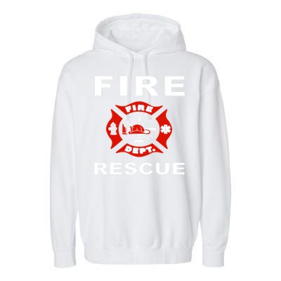 Fire Rescue Fire Fighter Fireman Garment-Dyed Fleece Hoodie