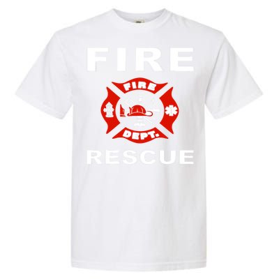 Fire Rescue Fire Fighter Fireman Garment-Dyed Heavyweight T-Shirt