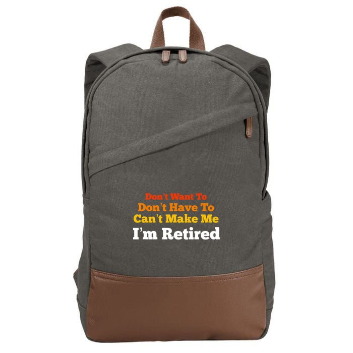 Funny Retirement For Adult, Sarcastic Graphic Tee Cotton Canvas Backpack