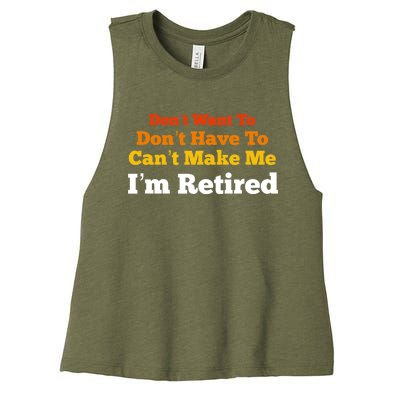 Funny Retirement For Adult, Sarcastic Graphic Tee Women's Racerback Cropped Tank