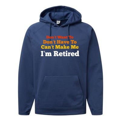 Funny Retirement For Adult, Sarcastic Graphic Tee Performance Fleece Hoodie