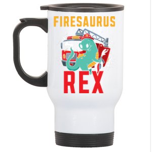 Firesaurus Rex Fire Fire Rescue Firefighter Dinosaur Cool Gift Stainless Steel Travel Mug