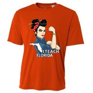 Florida Red For Ed Black Hair Strong Teacher Gifts Cooling Performance Crew T-Shirt