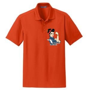 Florida Red For Ed Black Hair Strong Teacher Gifts Dry Zone Grid Polo