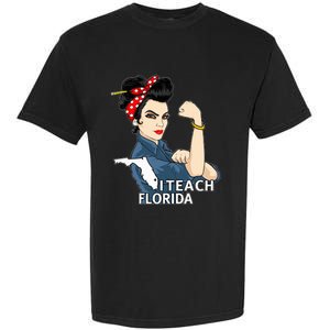 Florida Red For Ed Black Hair Strong Teacher Gifts Garment-Dyed Heavyweight T-Shirt