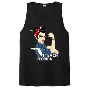 Florida Red For Ed Black Hair Strong Teacher Gifts PosiCharge Competitor Tank