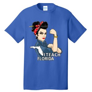 Florida Red For Ed Black Hair Strong Teacher Gifts Tall T-Shirt