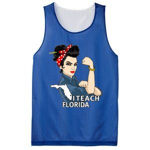 Florida Red For Ed Black Hair Strong Teacher Gifts Mesh Reversible Basketball Jersey Tank