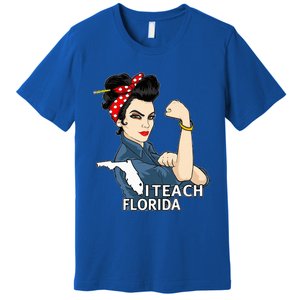 Florida Red For Ed Black Hair Strong Teacher Gifts Premium T-Shirt