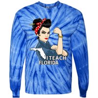 Florida Red For Ed Black Hair Strong Teacher Gifts Tie-Dye Long Sleeve Shirt