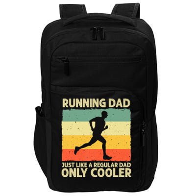 Funny Running For Dad Marathon Runner Coach Marathoner Impact Tech Backpack