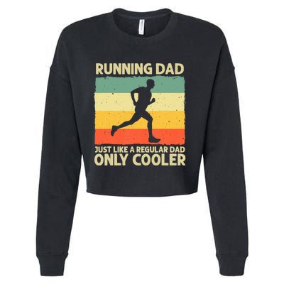 Funny Running For Dad Marathon Runner Coach Marathoner Cropped Pullover Crew