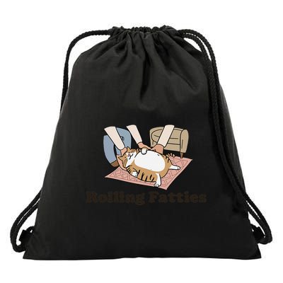 Funny Rolling Fatties Cat Fat Kitten For Drawstring Bag