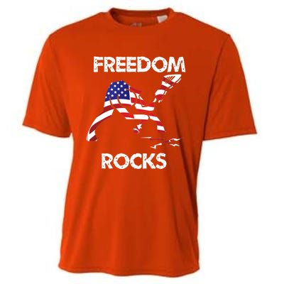 Freedom Rocks For Patriots And Music Lovers Cool Gift Cooling Performance Crew T-Shirt