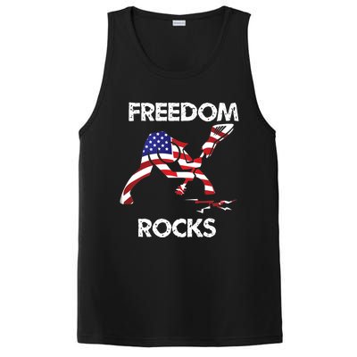 Freedom Rocks For Patriots And Music Lovers Cool Gift PosiCharge Competitor Tank