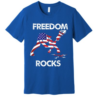 Freedom Rocks For Patriots And Music Lovers Cool Gift Premium T-Shirt