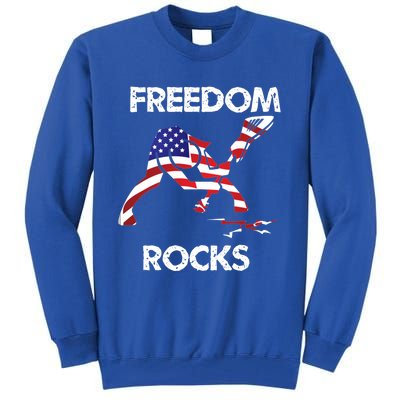 Freedom Rocks For Patriots And Music Lovers Cool Gift Tall Sweatshirt