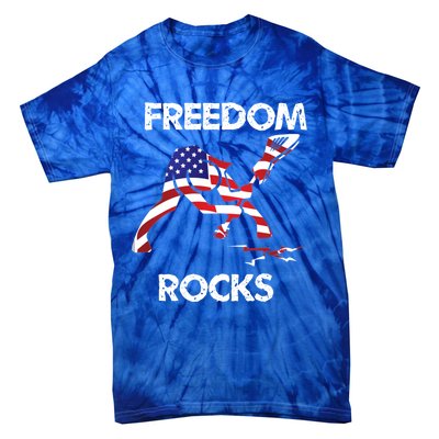 Freedom Rocks For Patriots And Music Lovers Cool Gift Tie-Dye T-Shirt