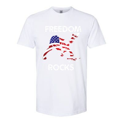 Freedom Rocks For Patriots And Music Lovers Cool Gift Softstyle CVC T-Shirt