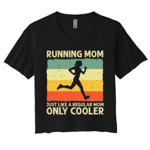 Funny Running For Women Mom Marathoner Runner Coach Racing Women's Crop Top Tee