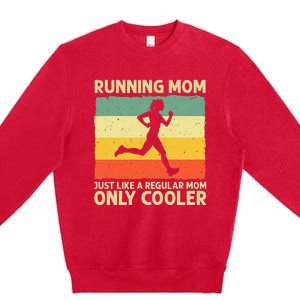 Funny Running For Women Mom Marathoner Runner Coach Racing Premium Crewneck Sweatshirt