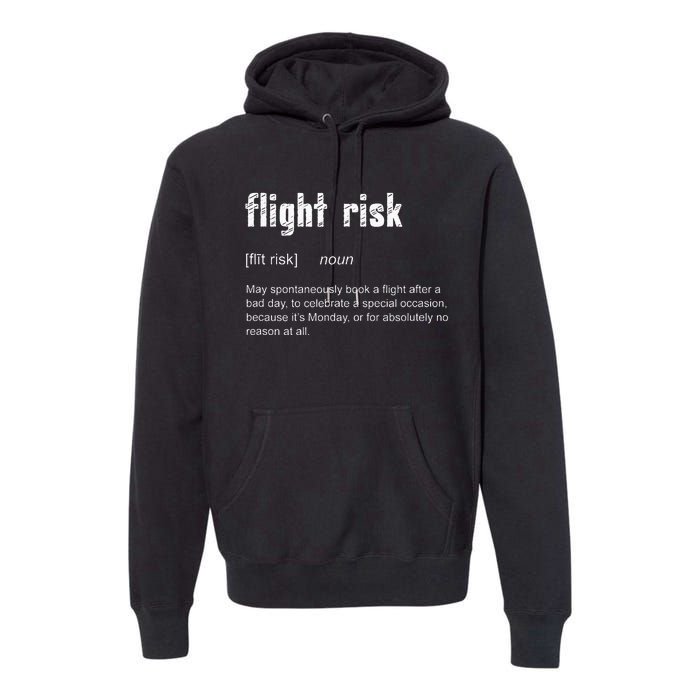 Flight Risk For Frequent Travelers Funny Travel Definition Premium Hoodie