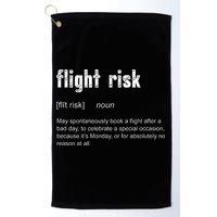 Flight Risk For Frequent Travelers Funny Travel Definition Golf Towel