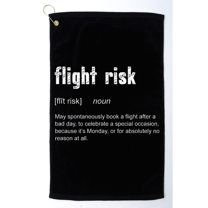 Flight Risk For Frequent Travelers Funny Travel Definition Golf Towel