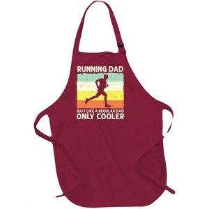 Funny Running For Men Dad Marathon Runner Coach Marathoner Full-Length Apron With Pockets