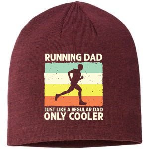 Funny Running For Men Dad Marathon Runner Coach Marathoner Sustainable Beanie