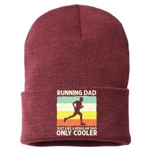 Funny Running For Men Dad Marathon Runner Coach Marathoner Sustainable Knit Beanie