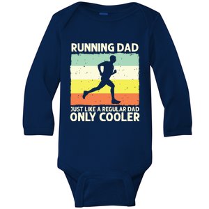 Funny Running For Men Dad Marathon Runner Coach Marathoner Baby Long Sleeve Bodysuit