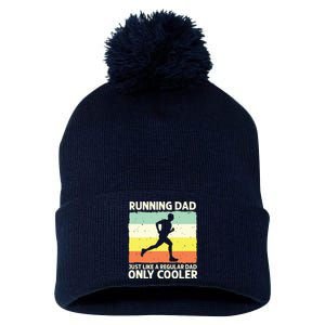 Funny Running For Men Dad Marathon Runner Coach Marathoner Pom Pom 12in Knit Beanie